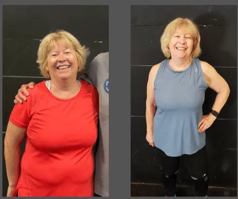 Candy's before and after photos from nutrition coaching at CrossFit Coordinate