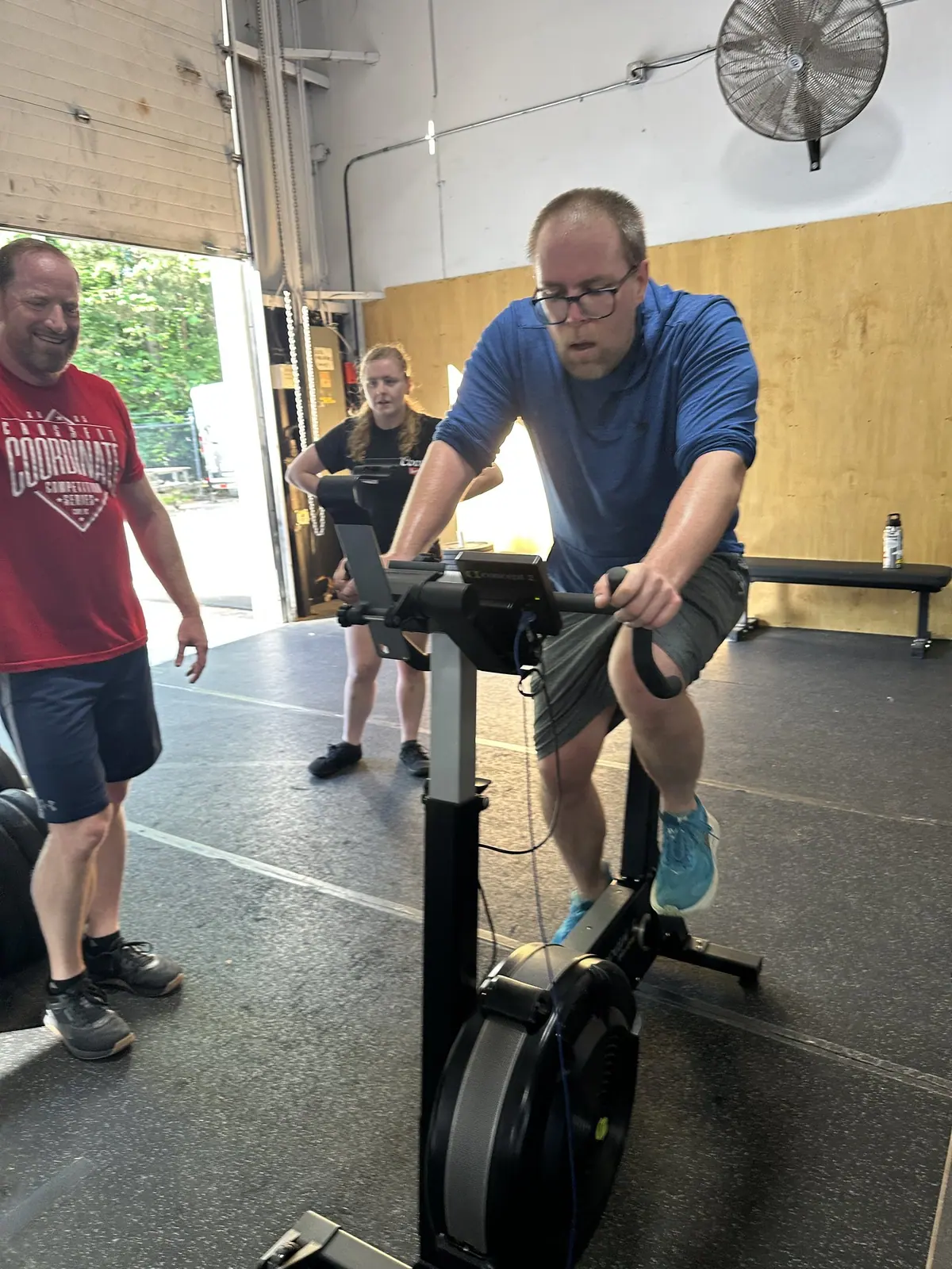 Final-meter sprint on the Concept2 BikeErg during the Ergathlon