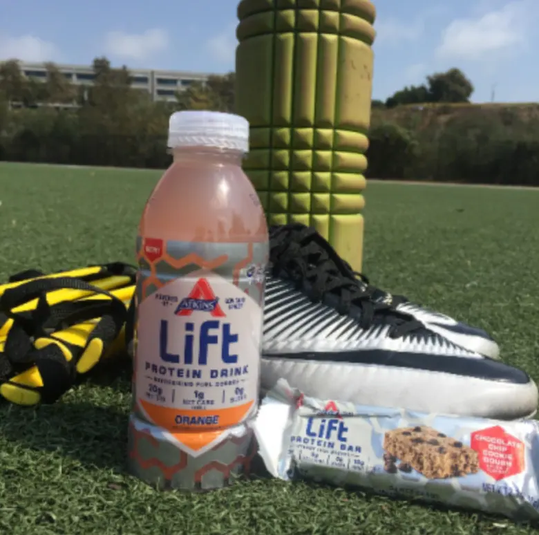 Protein bar and sports drink