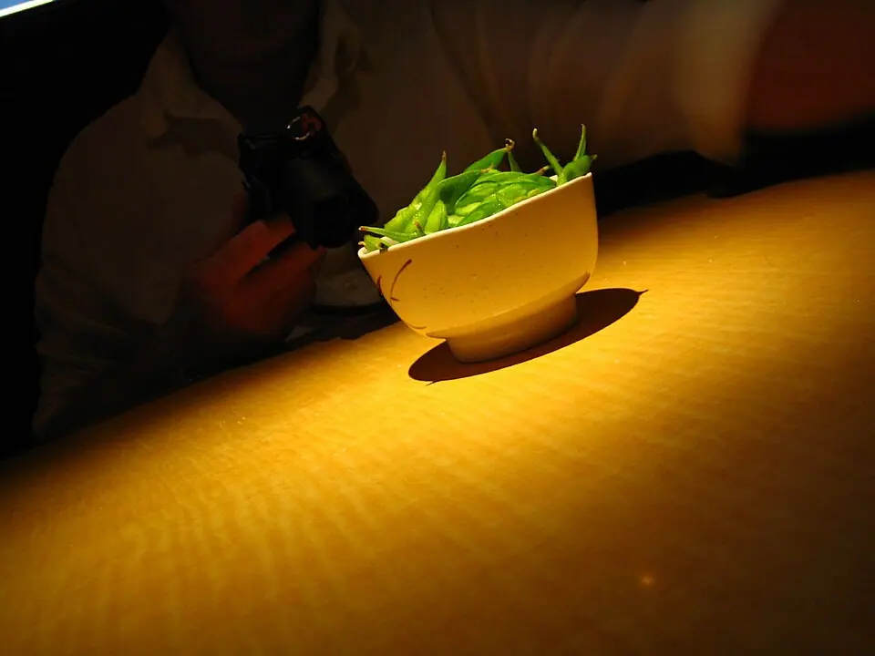 Bowl of edamame, a plant-based protein snack