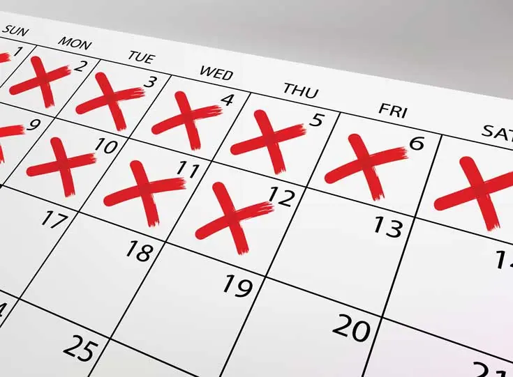 Track your nutrition habits with calendar checkmarks